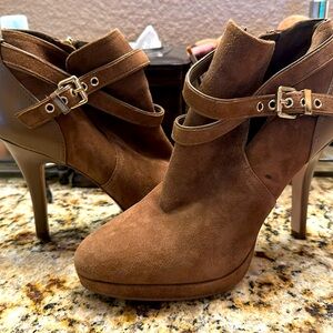 White House Black Market light brown suede boots